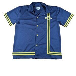 Corona Extra Baseball Jersey Large Blue Yellow Snap Buttons Collar Short Sleeve‎